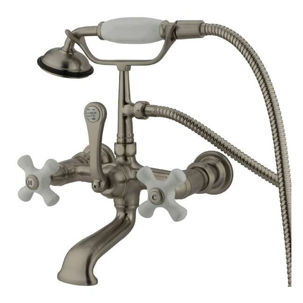 Wall-Mount Clawfoot Tub Faucet, Brushed Nickel, Tub Wall Mount