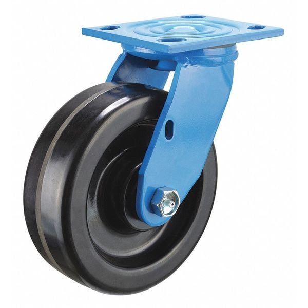 Swivel NSF-Listed Plate Caster,Phenolic,8 in,900 lb