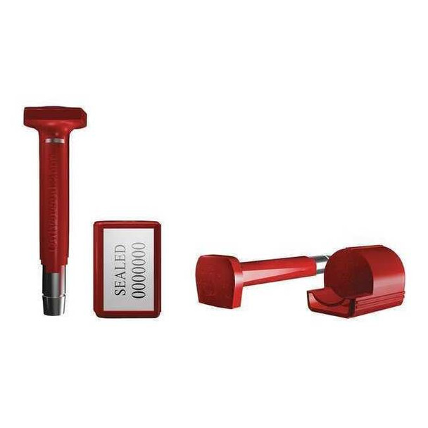 Universeal Bolt Seal 3-1/4" x 21/64", Steel, Red, Pk50 SHL RED50