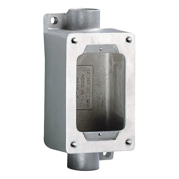 Electrical Box, 22 cu in, Device Box Type, 1 Gang, Aluminum, Rectangular Shape