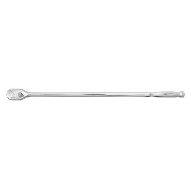 1/2" Drive 90 Geared Teeth Pear Head Style Hand Ratchet, 24" L, Chrome Finish