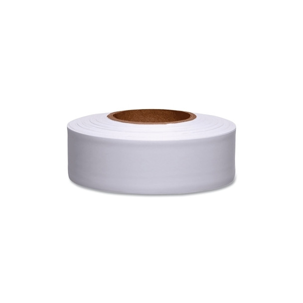 Taffeta Flagging Tape, 1-3/16 in x 300 ft, White Pack of 12
