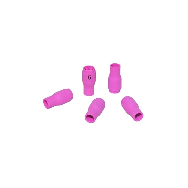 Alumina Nozzle TIG Cup, 5/16 in, Size 5, For Torch 9, 20, 22, 24, 25, Standard Pack of 10