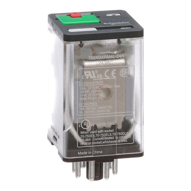 Plug-In, General Purpose Relay, Octal, 10 A, 8 Pins, Pin