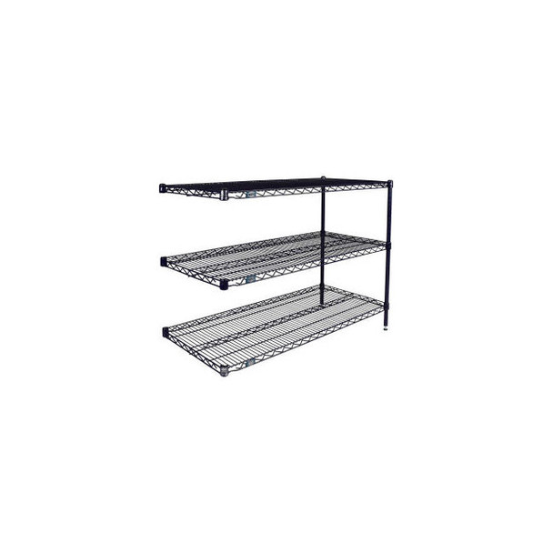 Nexel 3 Shelf Nexelon Blue Wire Shelving Unit Add On 24""W x 24""D x 34""H
