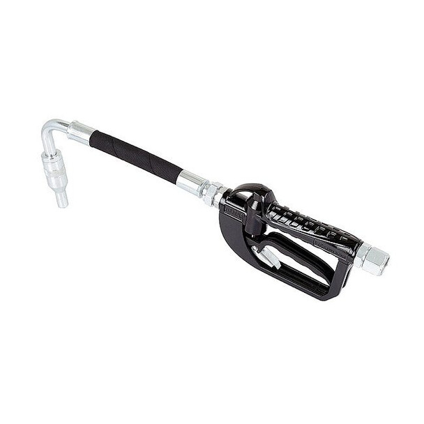 Drum Pump Nozzle, Black, 2-9/16 in, Rubber/Steel Spout