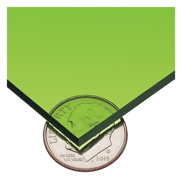 Green Cast Acrylic Sheet Stock 24" L x 12" W x 1/8" Thick