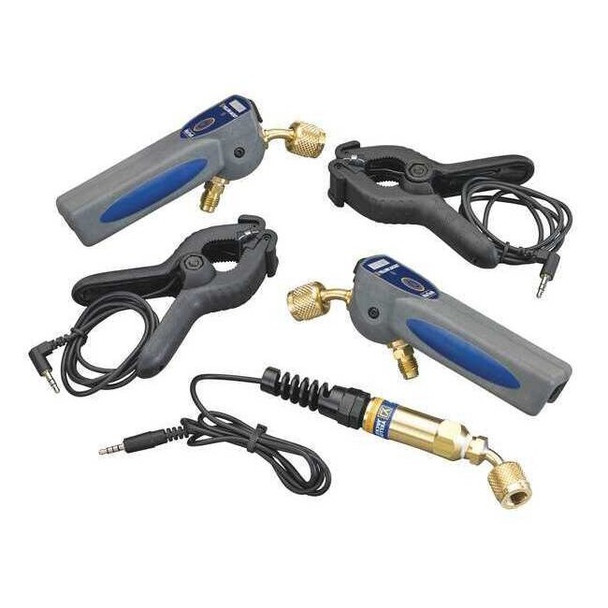 Yellow Jacket Digital Pressure Temp. Gauge,2 Valves 67023
