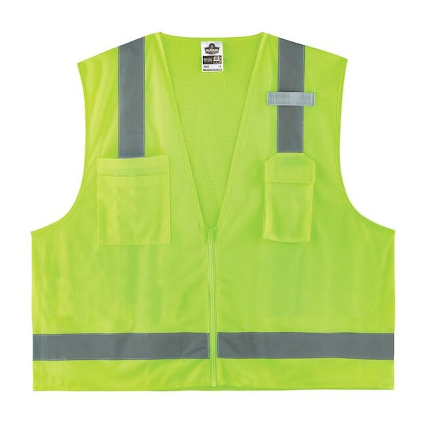 Ergodyne M Lime Economy Surveyors Vest Class 2 - Single Size 8249Z-S
