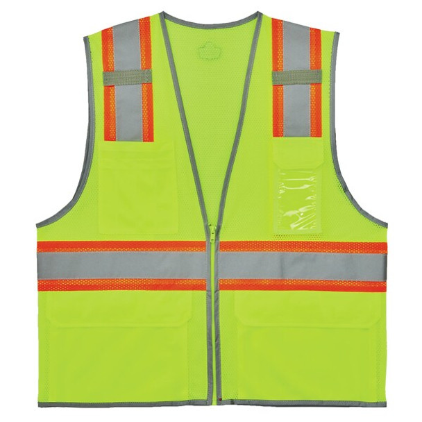 Ergodyne Safety Vest,Two-Tone,Mesh,Lime,5X 8246Z-S Ergodyne Safety Vest,Two-Tone,Mesh,Lime,5X 8246Z-S