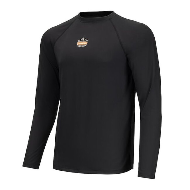 Ergodyne Base Layer Shirt, Polyester/Spandex, Black, M 6436
