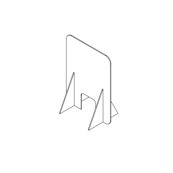 Clear Sneeze Guard - 1/8" T x 36" W x 24" H - 12" W x 6" H Slot, PK12