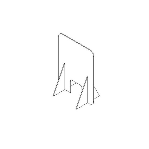 Clear Sneeze Guard - 1/8" T x 72" W x 36" H - 12" W x 6" H Slot, PK3