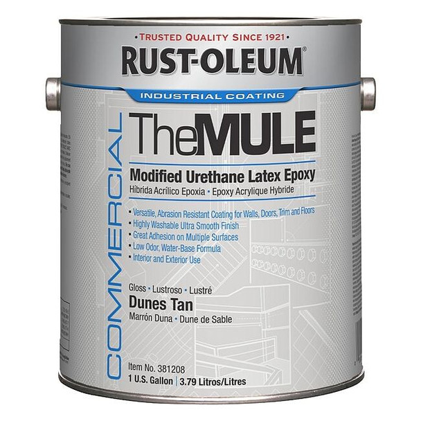 Rust-Oleum Epoxy Coating, Gloss, Water Base, Dunes Tan, 1 gal 381208