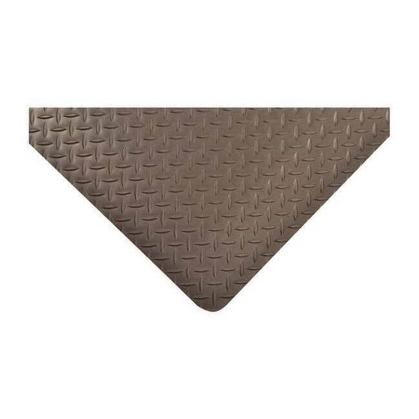 Antifatigue Mat, 4 ft. L x 3 ft. W, 1" Thickness, Vinyl, Diamond Plate, Black