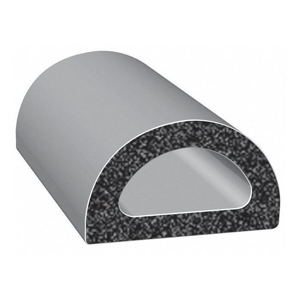 Trim-Lok Rubber Seal, D-Shaped, 0.47"W x 100 ft. X110HT-100