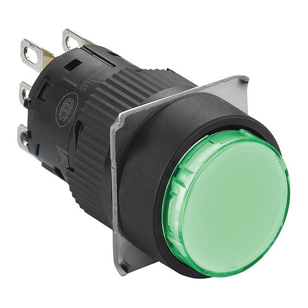 Schneider Electric Illuminated Push Button, 16 mm, SPDT, Green XB6EAW3B1P