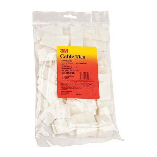 3m Cable Tie Base, Nylon 6/6, Natural, 0.99 in L CTB1X1NTA-C