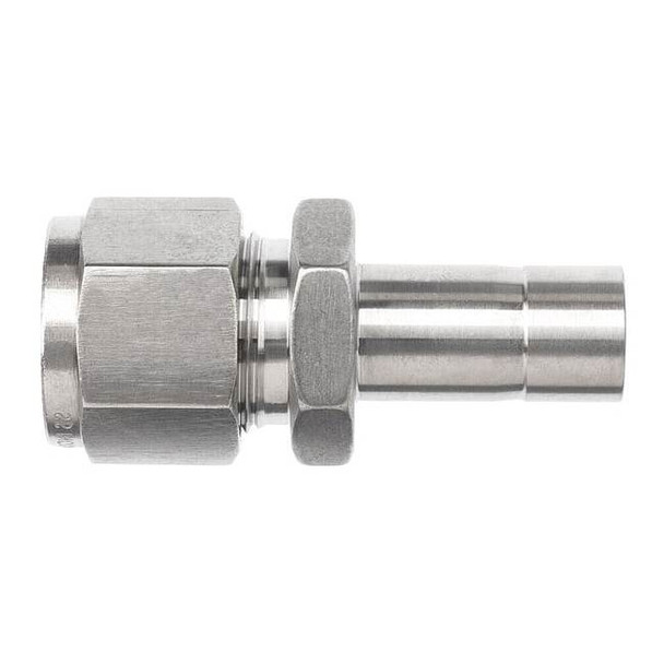 Brennan Industries Strt, SS, Comp. 3/8 in, Tube Stem 1/2 in N2406-06-06-SS