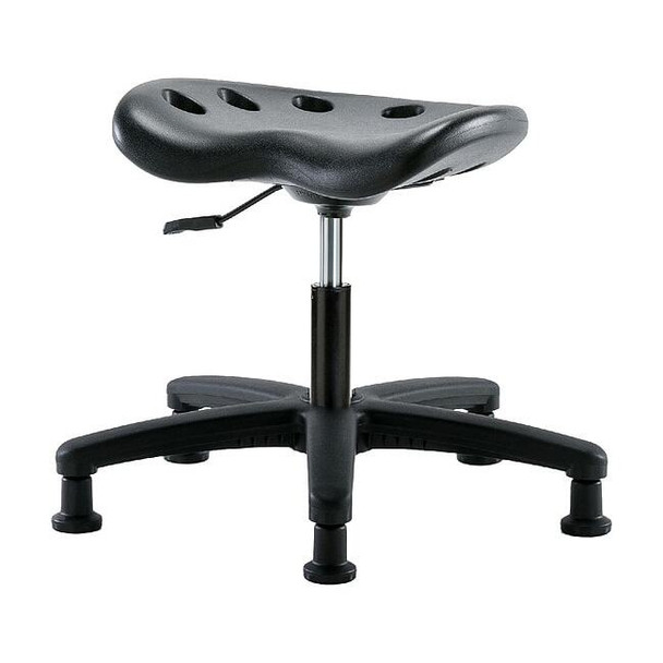Tractor Stool, Polyurethane, Black, 16 in to 21 in Seat Height