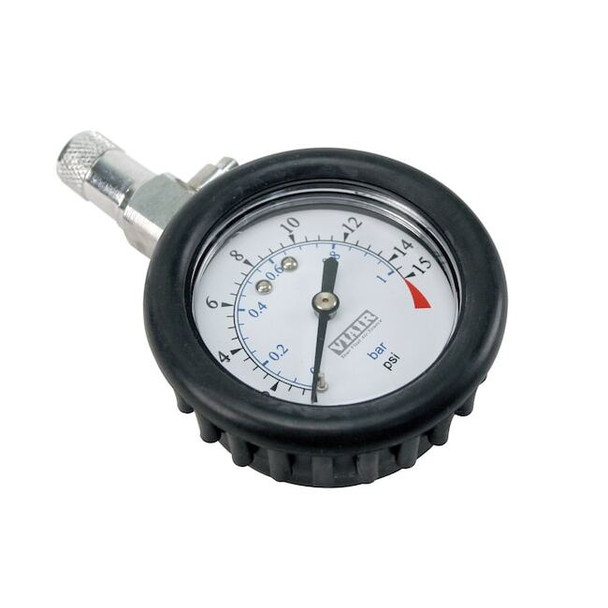 Viair Tire Gauge,Boot,0 to 15 psi,2" 90058
