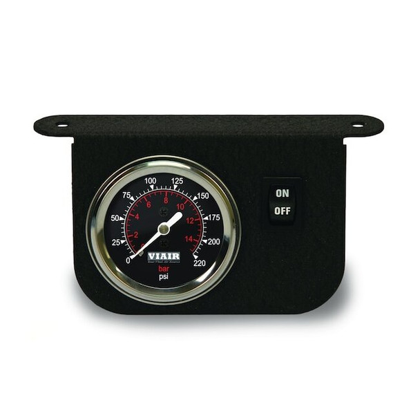 Viair Illuminated Dash Panel Gauge Kit, Black Face (200 PSI, 30 Amp) 20066