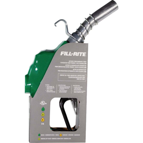 Fill-Rite 1 In. Green Automatic Diesel Spout Nozzle SDN100GAN
