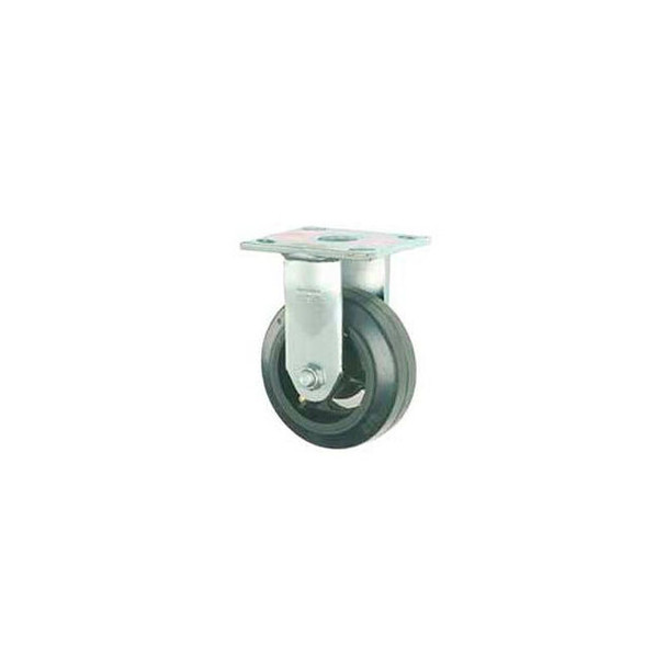 Faultless Rigid Plate Caster 3418-8 8"" Mold-On Rubber Wheel