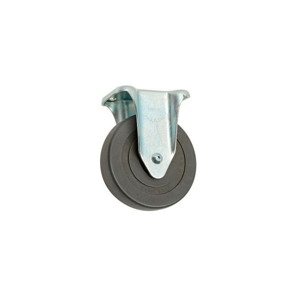 Medium Duty Rigid Plate Caster 5"" Hard Rubber Wheel 290 Lb. Capacity