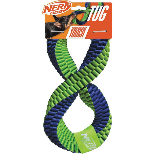 Nerf Dog 12 In. Nylon Square Braided Twisted Infinity Tug Dog Toy NF-7119