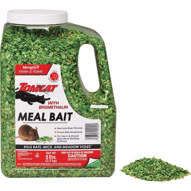 Tomcat with Bromethalin 5 Lb. Rats, Mice, & Meadow Voles Meal Bait 22920
