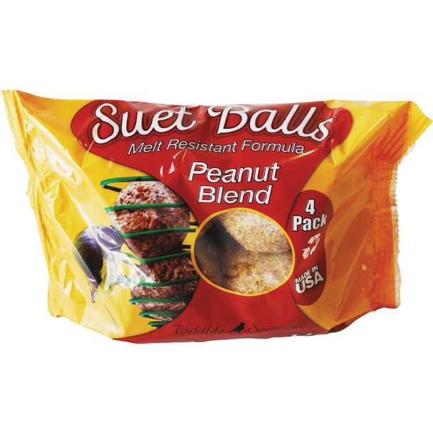 Wildlife Sciences Peanut Blend Suet Ball (4-Pack) 434