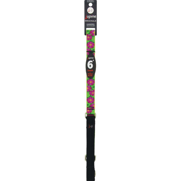 Lupine 1 In. x 6 Ft. Woven Pattern Petunias Dog Leash 22259