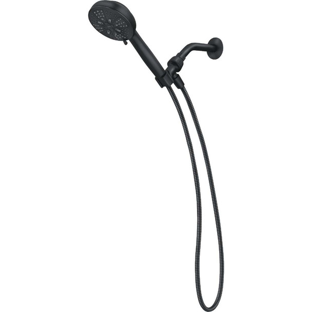 Moen Hydro Energetix 7-Spray Wall Mount Handheld Shower Head, Matte Black