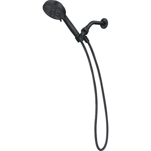 Moen Hydro Energetix 7-Spray Wall Mount Handheld Shower Head, Matte Black