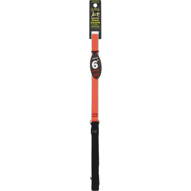 Lupine 3/4 In. x 6 Ft. Reflective Orange Diamond Dog Leash 48309