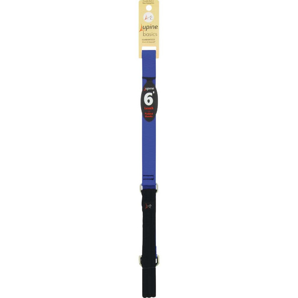 Lupine 1 In. x 6 Ft. Traditional Solid Blue Dog Leash 17559