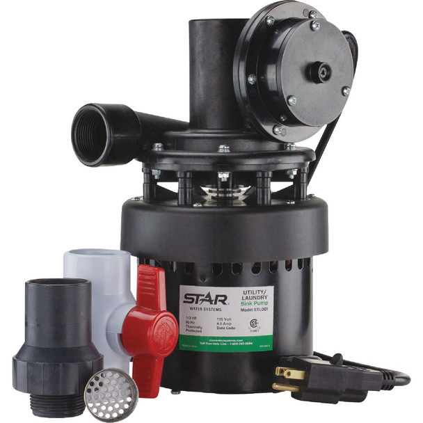 Star Water Systems 1/3 HP Thermoplastic Utility/Laundry Sink Pump STL001