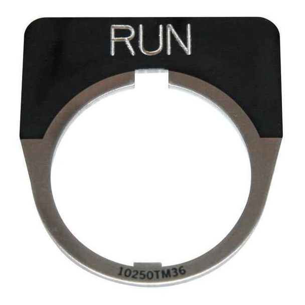 Eaton Cutler-Hammer Legend Plate,Half Round,Run,Black 10250TM31