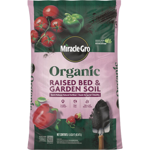 Miracle-Gro 1.5 Cu. Ft. Organic Raised Bed & Garden Soil 74059430