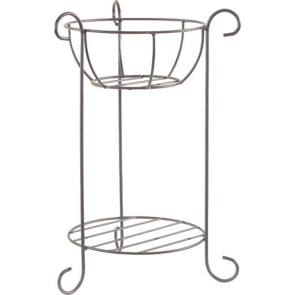 American Gardenworks 24 In. H. Black Powder Coated Steel Plant Stand GPS