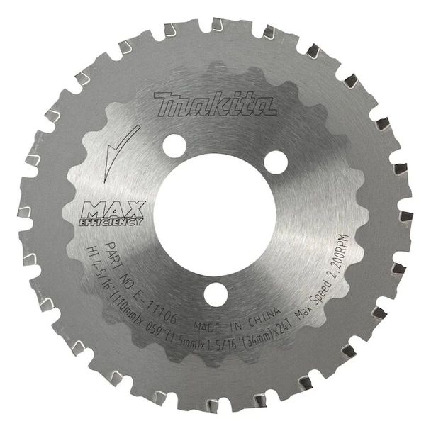 Makita Circular Saw Blade,2,200 RPM,24 Teeth E-11106