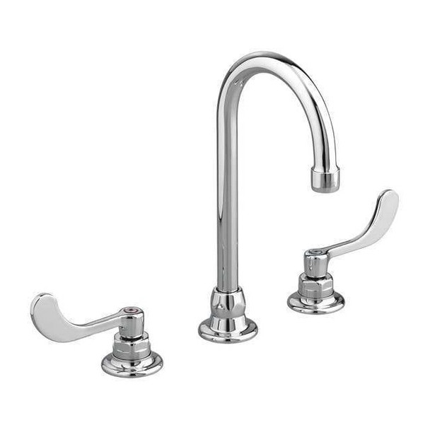 Manual Gooseneck Kitchen/Bathroom Faucet, 6" to 12" Mount, Chrome 3 Hole