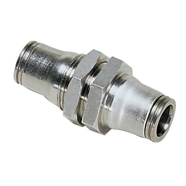 Legris Push-Fit Union Fitting, 13/32 in Tube Size, Brass, Silver 3616 10 00