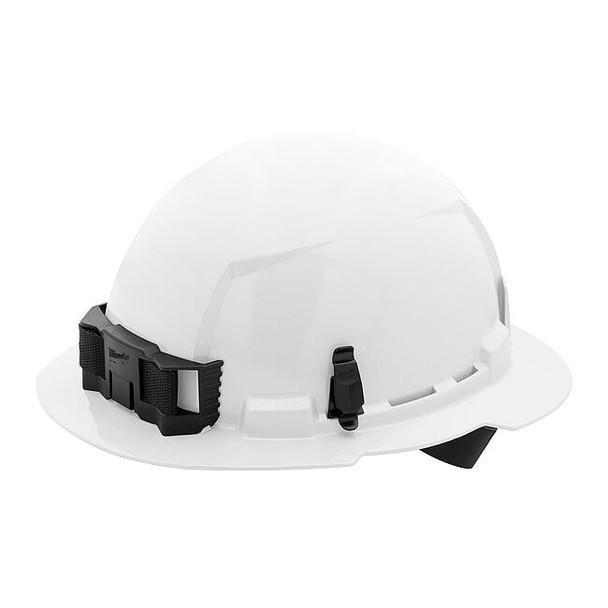 BOLT White Full Brim Hard Hat w/4pt Ratcheting Suspension - Type 1, Class E