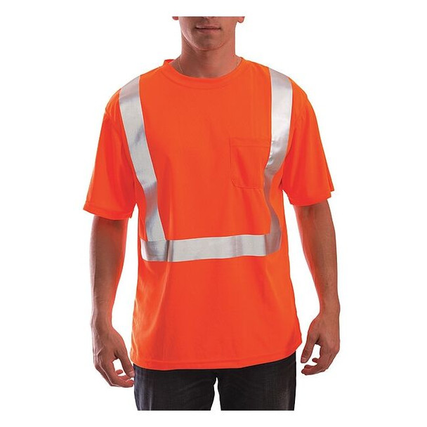 Tingley High Visibility T-Shirt, 2, R, Polyester, Orange, XL S75029