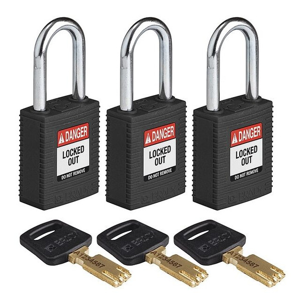 Brady NYL-BLK-38ST-KA3PK