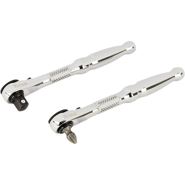 2 pc. 1/4 in. Drive Micro Ratchet and Ratcheting Bit Driver Set 11335