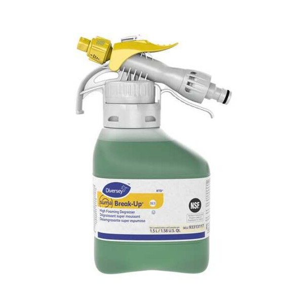 Degreaser, 1.5L Hose End Connection Bottle, Liquid, Dark Green, 2 PK