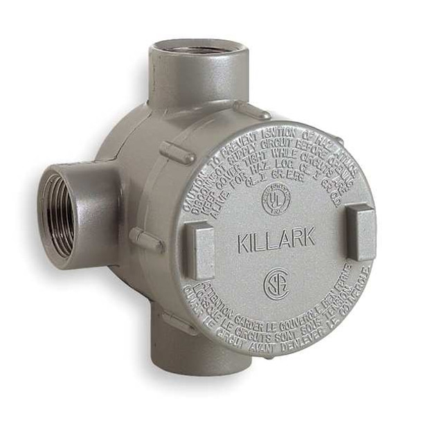 Hubbell Killark Conduit Outlet Body,Aluminum,Trd Sz 1in GECTT-3 Hubbell Killark Conduit Outlet Body,Aluminum,Trd Sz 1in GECTT-3